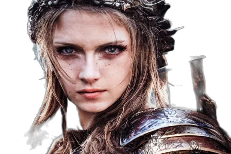 crown, face, sword, fantasy art transparent PNG cut-out