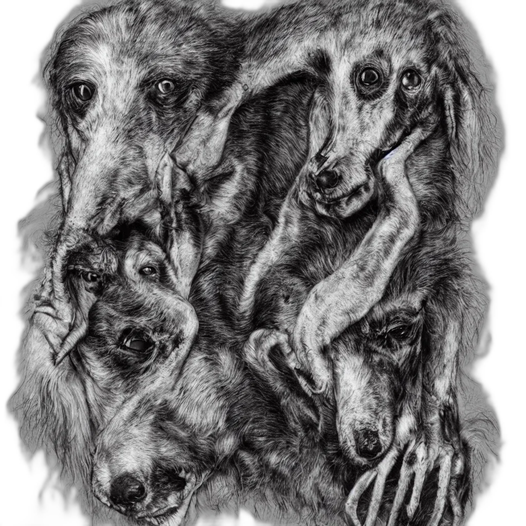 animal, creature, face, pencil sketch transparent PNG cut-out