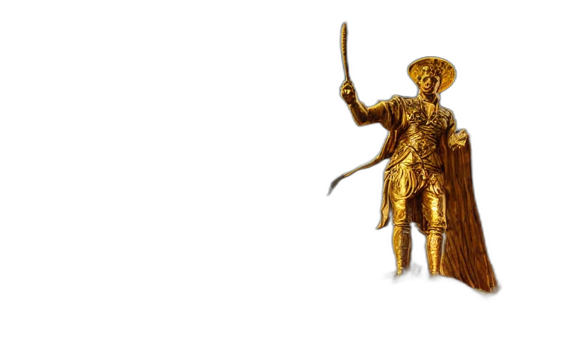 sword, staff, jewelry, crown, 3d render, golden, large, brass transparent PNG cut-out