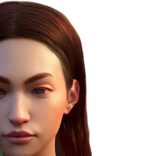 face, photorealistic, 3d render, concept art transparent PNG cut-out