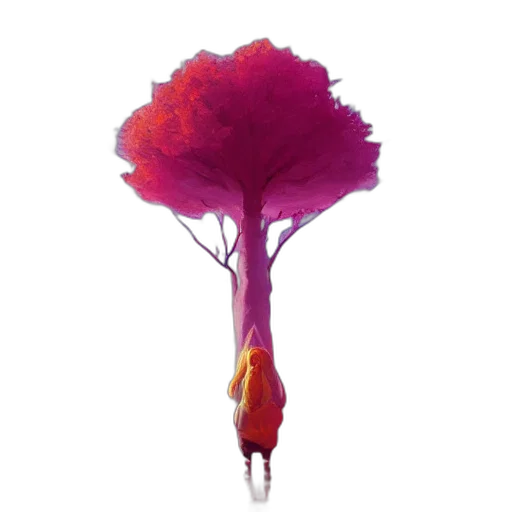 tree, umbrella, crown, flower, concept art, pixel art, fantasy art, watercolor transparent PNG cut-out