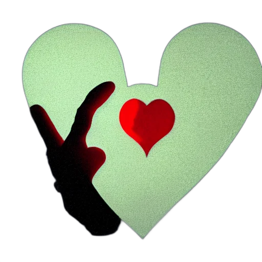 3d render, green, fantastic, cinematographic, illustration, where, red, heart transparent PNG cut-out