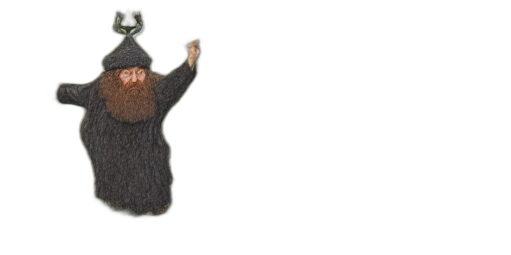 creature, hat, animal, staff transparent PNG cut-out