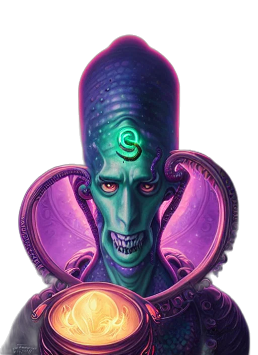creature, staff, face, robot transparent PNG cut-out