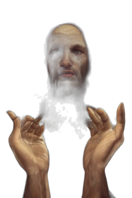 face, mask, creature, staff, concept art, photorealistic, fantasy art, 3d render transparent PNG cut-out
