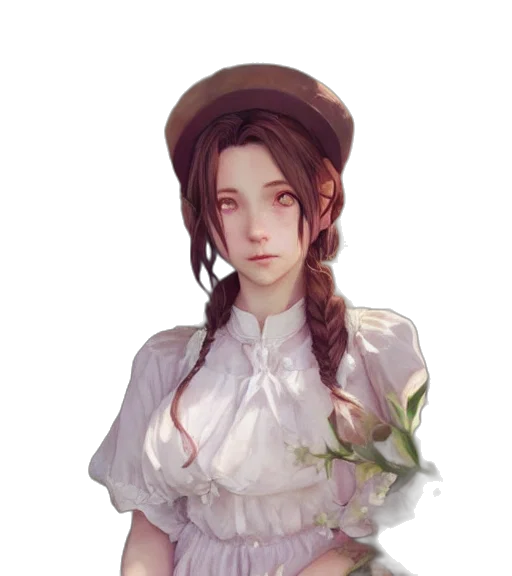 staff, dress, hat, face, fantasy art, concept art, pixel art, oil painting transparent PNG cut-out