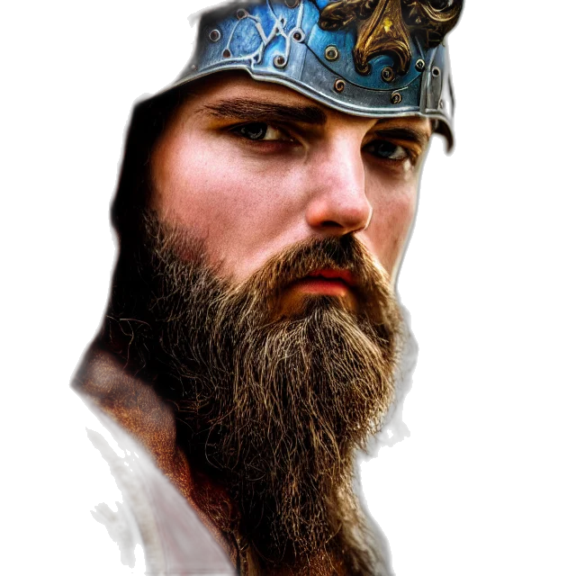 crown, face, sword, hat, photorealistic, fantasy art, pixel art, concept art transparent PNG cut-out
