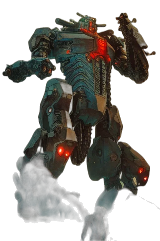 robot, weapon, concept art, 3d render transparent PNG cut-out