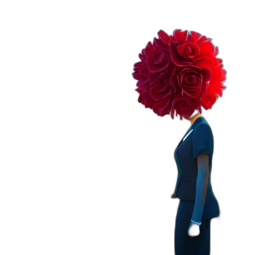 dress, flower, crown, hat, concept art, 3d render, cartoon, photorealistic transparent PNG cut-out