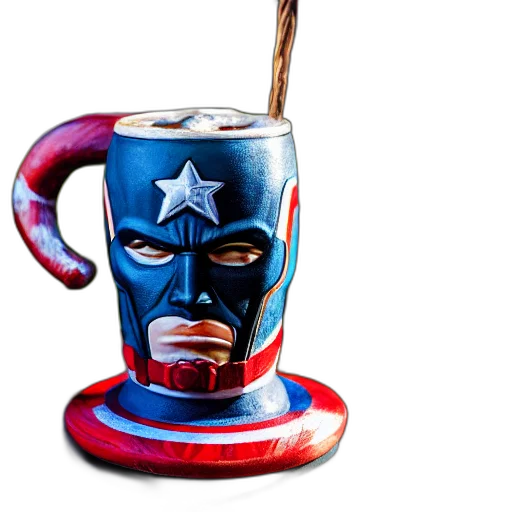 mask, 3d render, photorealistic, comic book art, closeup, photograph, glossy, captain transparent PNG cut-out