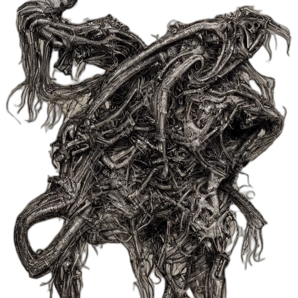 hair, dragon, creature, mask, concept art, fantasy art, photorealistic, 3d render transparent PNG cut-out
