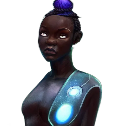 robot, jewelry, staff, face, concept art, fantasy art, 3d render, comic book art transparent PNG cut-out