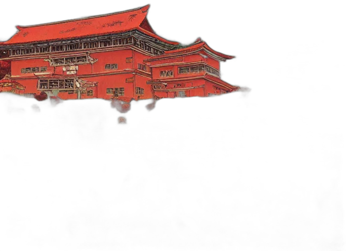 dragon, building, mask, staff transparent PNG cut-out