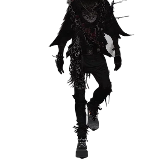 jacket, staff, mask, creature, concept art, cyberpunk, fantasy art, pixel art transparent PNG cut-out