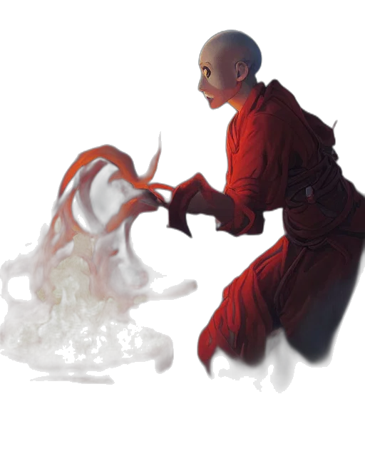 staff, creature, concept art, fantasy art, photorealistic, snow, fire, fog transparent PNG cut-out