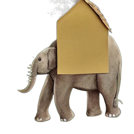 concept art, earth tones, elephant, big transparent PNG cut-out