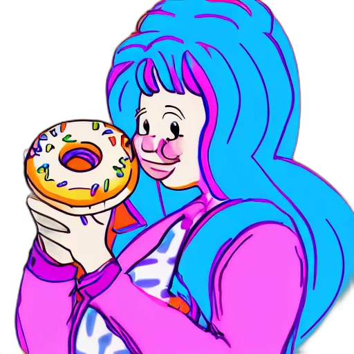 food, vaporwave, cartoon, concept art transparent PNG cut-out