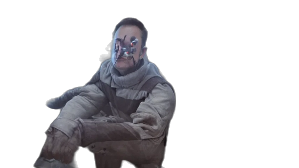 mask, creature, face, jacket transparent PNG cut-out