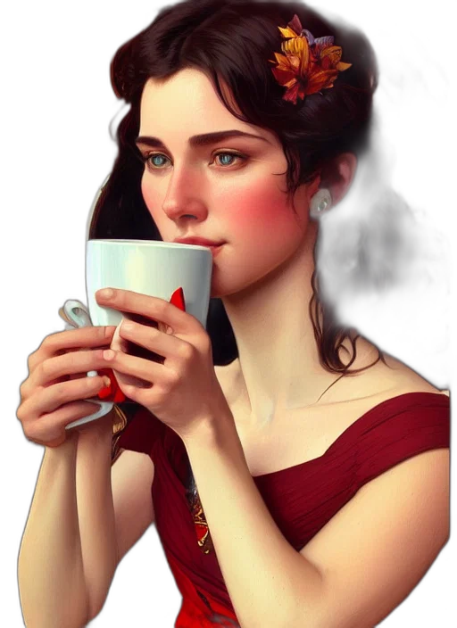 dress, face, fantasy art, photorealistic, concept art, oil painting, fire, red transparent PNG cut-out