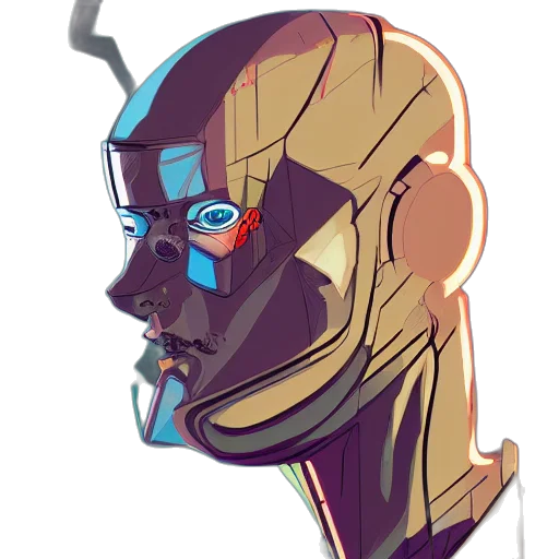 robot, face, mask, concept art transparent PNG cut-out
