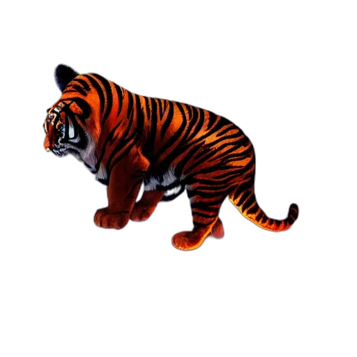 animal, creature, 3d render, concept art, photorealistic, pixel art, tiger, made transparent PNG cut-out