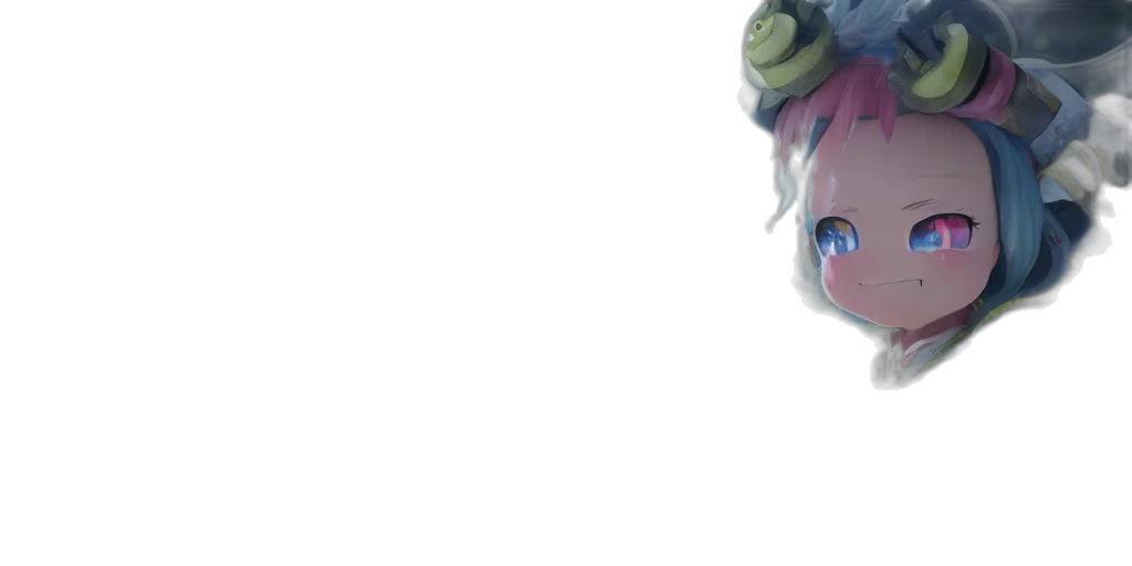 mask, face, creature, staff, 3d render, anime, concept art, pixel art transparent PNG cut-out