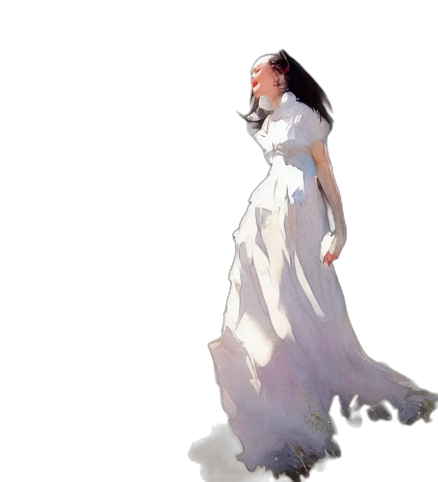 dress, concept art, watercolor, oil painting transparent PNG cut-out