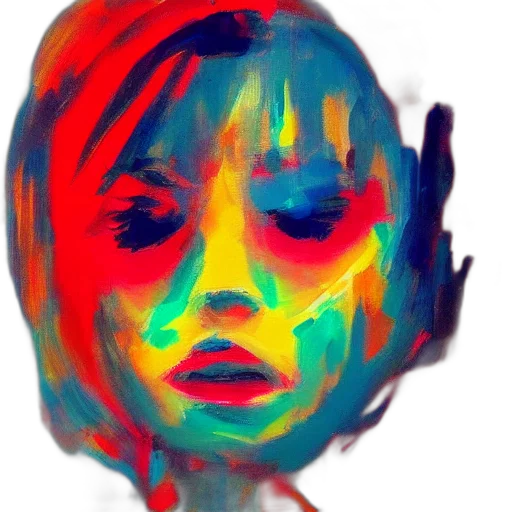 face, mask, creature, robot, watercolor, photorealistic, oil painting, concept art transparent PNG cut-out