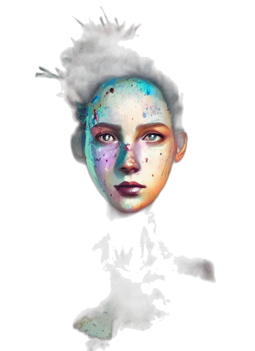 face, robot, mask, crown, watercolor, photorealistic, fantasy art, concept art transparent PNG cut-out