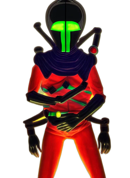 robot, mask, creature, concept art, 3d render, pixel art, cyberpunk, outer space transparent PNG cut-out