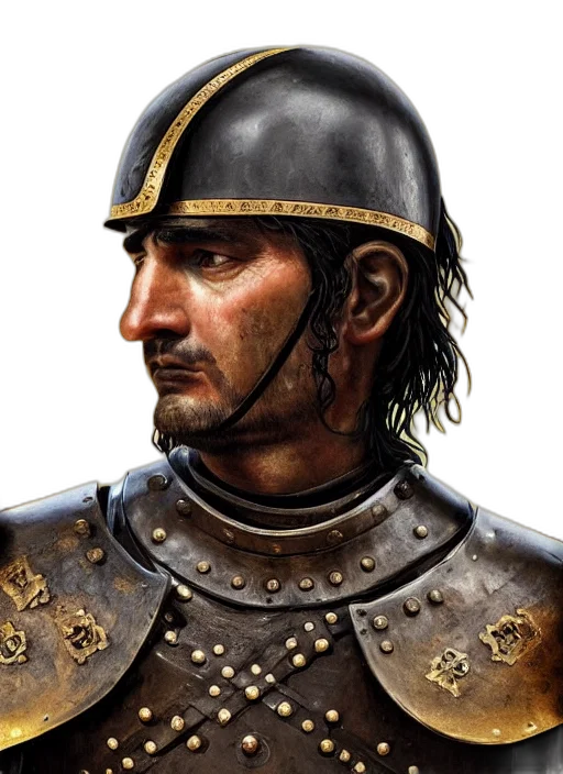 face, sword, crown, staff, photorealistic, fantasy art, concept art, oil painting transparent PNG cut-out