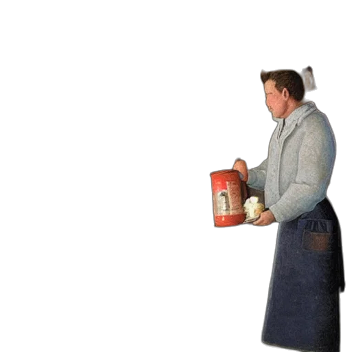 food, bottle, jacket, hat, 3d render, concept art, photorealistic, oil painting transparent PNG cut-out