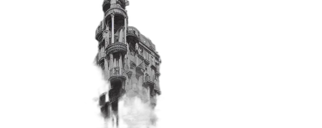 building, concept art, comic book art, fantasy art transparent PNG cut-out