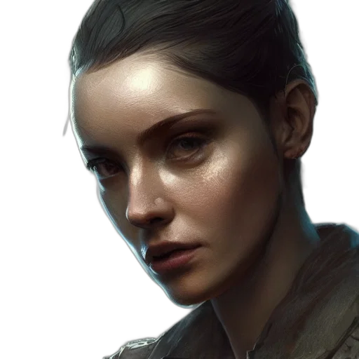 face, jacket, weapon, staff, concept art, photorealistic, fantasy art, comic book art transparent PNG cut-out