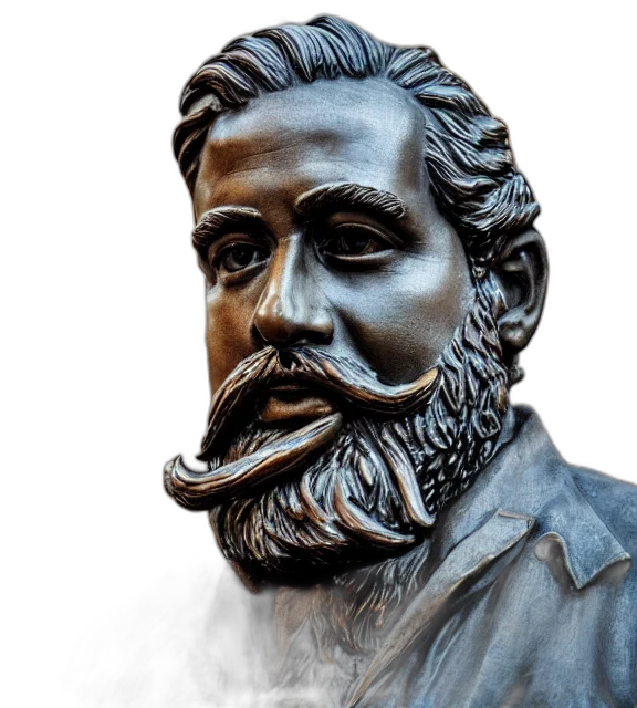 face, photorealistic, 3d render, photo, medium, shot, bronze, statue transparent PNG cut-out