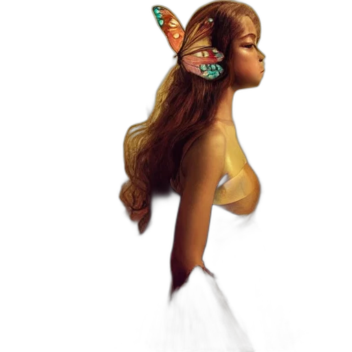 dress, hair, jewelry, crown, concept art, fantasy art, photorealistic, 3d render transparent PNG cut-out
