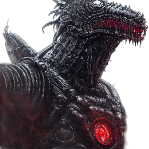 creature, dragon, animal, concept art, comic book art, fantasy art, portrait, firetruck transparent PNG cut-out