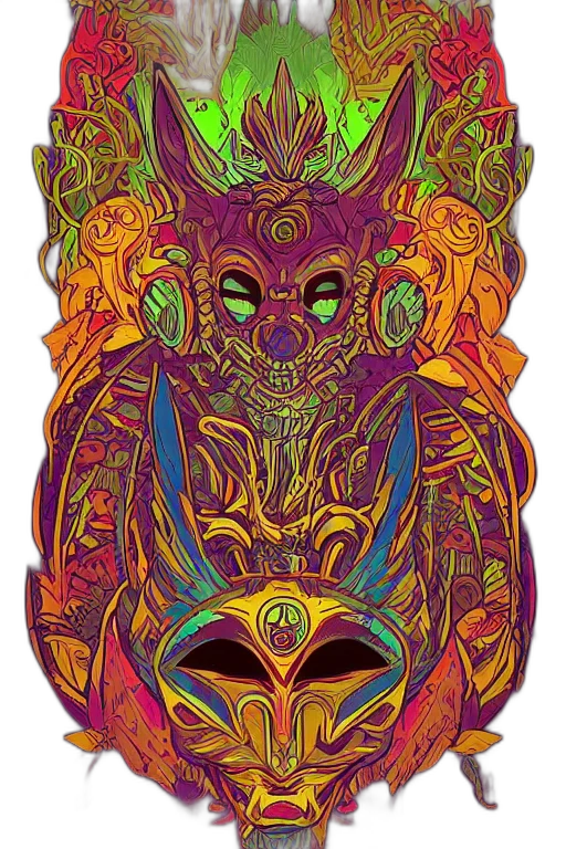 mask, face, crown, creature, fantasy art, concept art, comic book art, pixel art transparent PNG cut-out