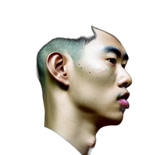 face, mask, hair, dragon, photorealistic, cyberpunk, vaporwave, concept art transparent PNG cut-out
