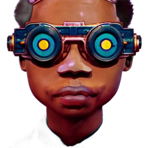 robot, mask, face, staff, concept art, comic book art, 3d render, cartoon transparent PNG cut-out