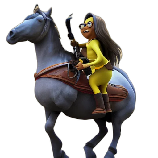 animal, staff, concept art, 3d render, cartoon, fantasy art, minion, riding transparent PNG cut-out