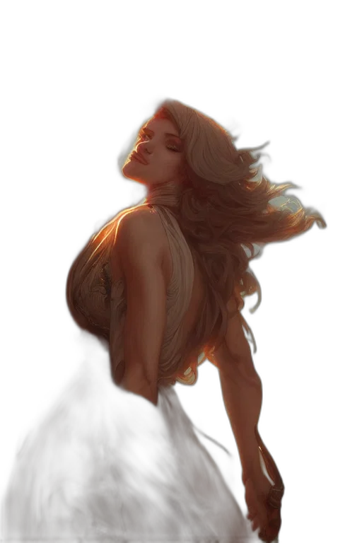 dress, hair, creature, face, concept art, fantasy art, watercolor, photorealistic transparent PNG cut-out