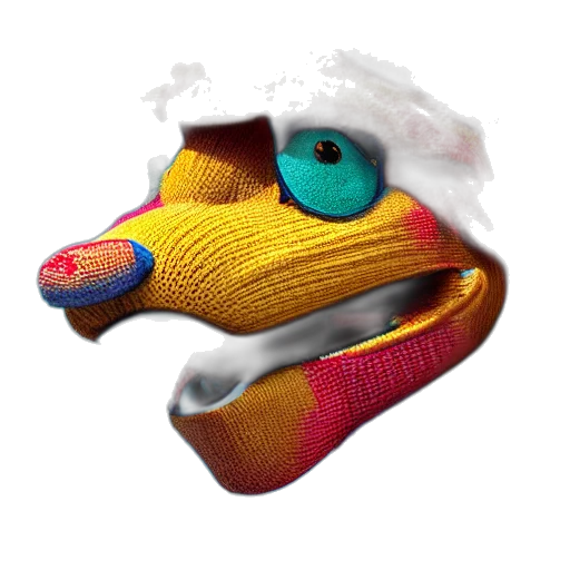 mask, hat, creature, face, 3d render, concept art, vaporwave, photorealistic transparent PNG cut-out
