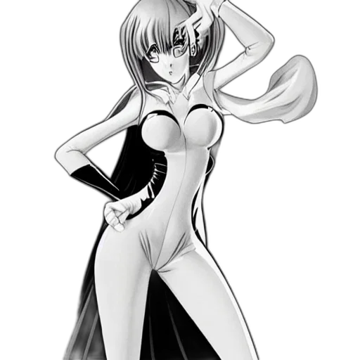 dress, staff, robot, jacket, concept art, cartoon, anime, comic book art transparent PNG cut-out