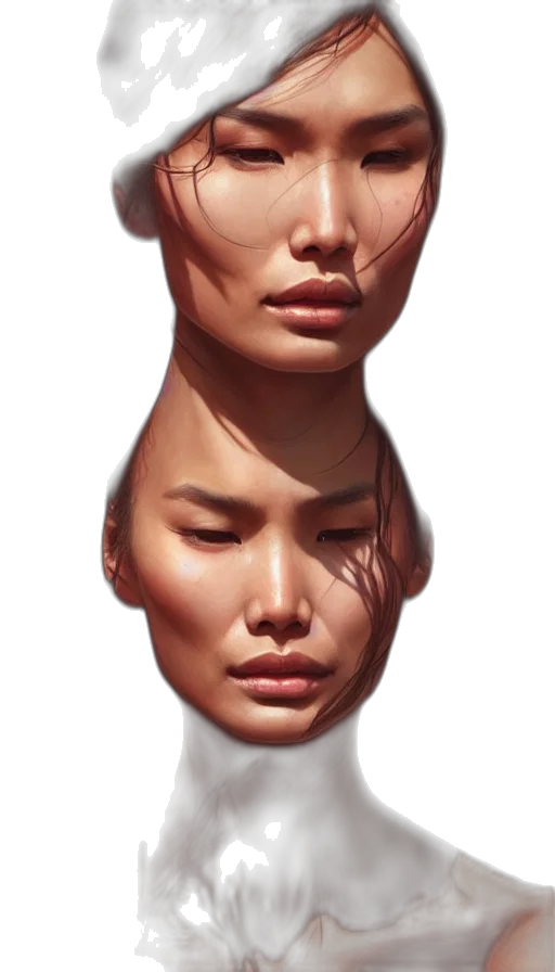 face, mask, crown, hat, photorealistic, concept art, 3d render, oil painting transparent PNG cut-out