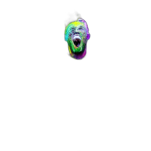 mask, creature, face, animal, 3d render, vaporwave, concept art, pixel art transparent PNG cut-out