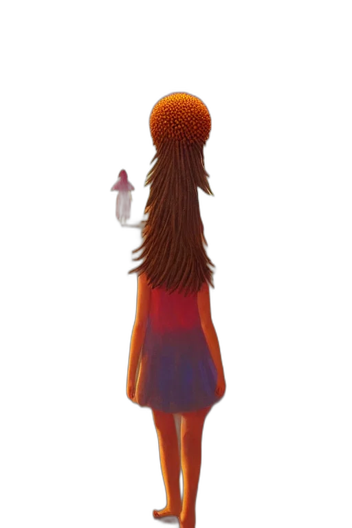 dress, hair, hat, crown, concept art, 3d render, pixel art, watercolor transparent PNG cut-out