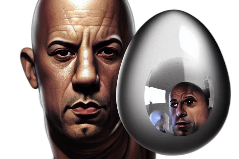 photorealistic, comic book art, concept art, egg, cup, vin, diesel, head transparent PNG cut-out