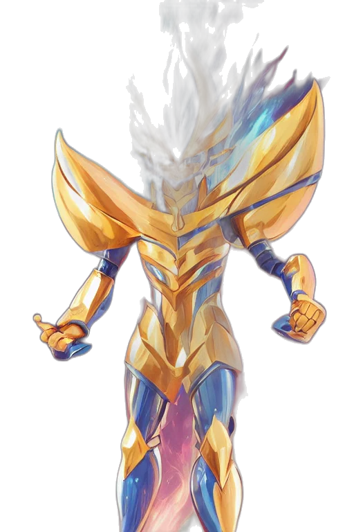 sword, robot, weapon, concept art, fantasy art, pixel art, anime, golden transparent PNG cut-out
