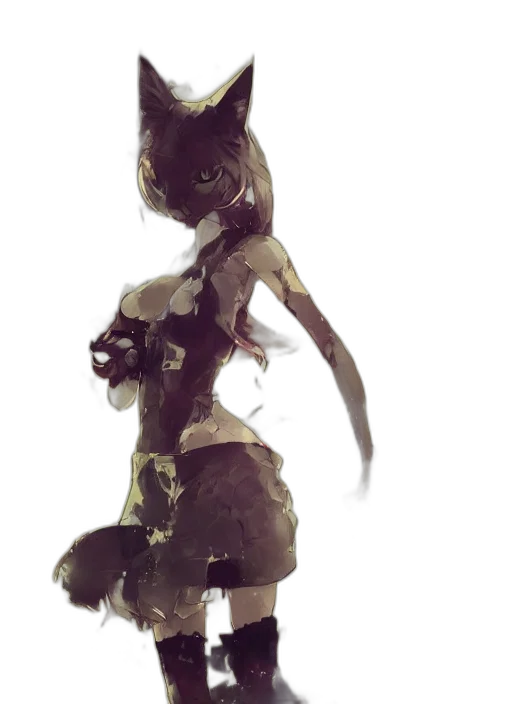 dress, creature, staff, robot transparent PNG cut-out